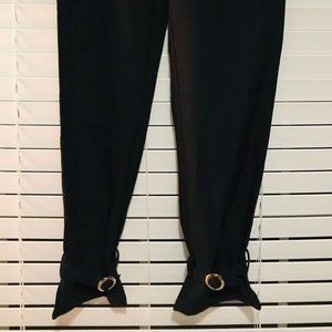 Boohoo Tall Belted Black Ankle-Tied Pants